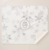 Elegant White Winter Snowflakes Sherpa Deken (Voorkant (horizontaal))