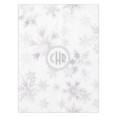 Elegant White Winter Snowflakes Tafelkleed (Voorkant)