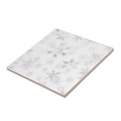 Elegant White Winter Snowflakes Tegeltje (Zijkant)