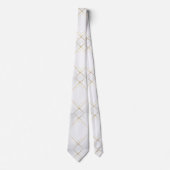 Elegant White with Gold Accent Men’s Necktie Stropdas (Voorkant)
