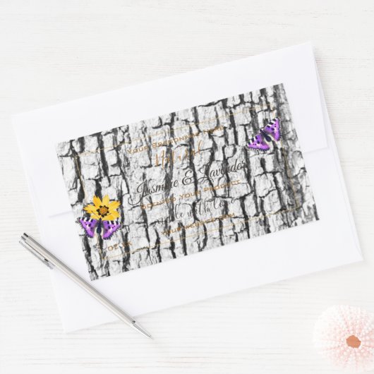 Elegant White Wood Grain Tree Bark Product Labels (Envelop)