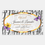 Elegant White Wood Grain Tree Bark Product Labels (Voorkant)