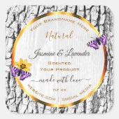 Elegant White Wood Grain Tree Bark Product Labels (Voorkant)