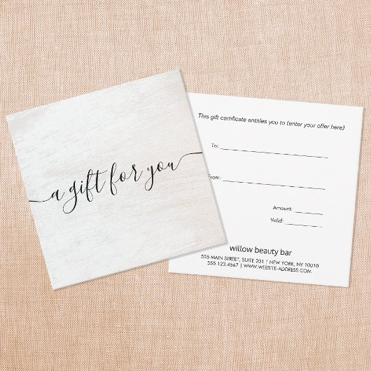 Elegant White Wood Script Font Cadeaubon