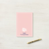 Elegant White Zee Coral Personalized Post-it® Notes (Op bureau)