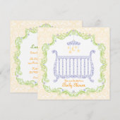 Elegant Wieg Baby shower Kaart (Voorkant / Achterkant)