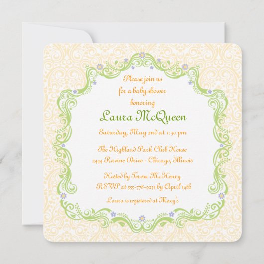 Elegant Wieg Baby shower Kaart (Achterkant)