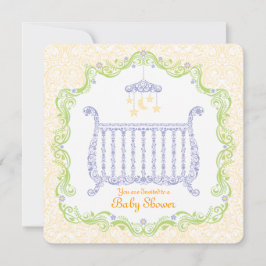 Elegant Wieg Baby shower Kaart