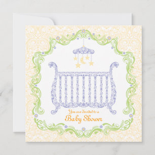 Elegant Wieg Baby shower Kaart