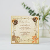 Elegant Wieg & Teddy Baby shower nodigt uit Kaart (Staand voorkant)