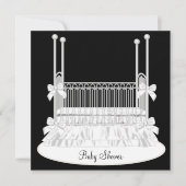 Elegant Wieg Zwart Wit Baby shower Kaart (Voorkant)
