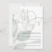 Elegant Wij doen Script Waterverf gebladerte bruil Kaart (Voorkant)