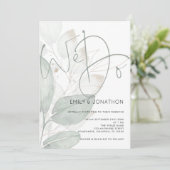 Elegant Wij doen Script Waterverf gebladerte bruil Kaart (Staand voorkant)