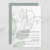 Elegant Wij doen Script Waterverf gebladerte bruil Kaart (Voorkant / Achterkant)