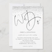 Elegant Wij doen Script Zilveren Glitter Bruiloft Kaart (Voorkant)