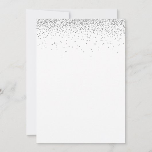 Elegant Wij doen Script Zilveren Glitter Bruiloft Kaart (Achterkant)