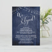 Elegant Wij Elopeden Typografie & Lichten, Navy Ho Kaart (Staand voorkant)