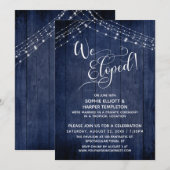 Elegant Wij Elopeden Typografie & Lichten, Navy Ho Kaart (Voorkant / Achterkant)