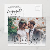 Elegant Wij zijn het Verloving van het Manuscript  Aankondigingskaart (Voorkant / Achterkant)