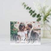 Elegant Wij zijn het Verloving van het Manuscript  Aankondigingskaart (Staand voorkant)