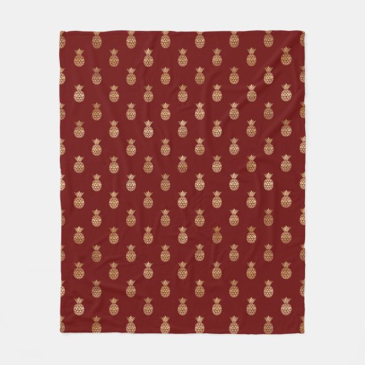 Elegant wijn en goudanassen fleece deken (Voorkant)