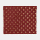 Elegant wijn en goudanassen fleece deken (Voorkant (Horizontaal))