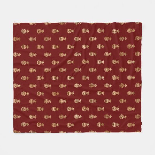 Elegant wijn en goudanassen fleece deken (Voorkant (Horizontaal))