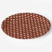 Elegant Wijn & Goud Carnaval Harlekijn Patroon  Papieren Bordje (Gekanteld)