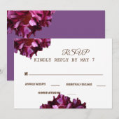 Elegant Wijn rood Foto Bruiloft RSVP Kaart (Voorkant / Achterkant)