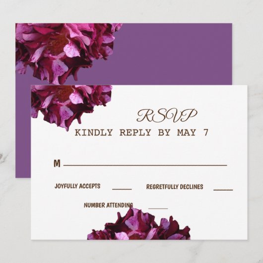 Elegant Wijn rood Foto Bruiloft RSVP Kaart (Voorkant / Achterkant)