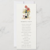 Elegant Wijn Rood Geel Bloemen Bruiloft Programma (Achterkant)