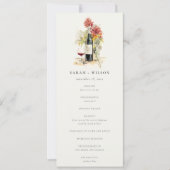 Elegant Wijn Rood Geel Bloemen Bruiloft Programma (Voorkant)