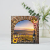 Elegant wijngaarden met als QR-code huwelijk Kaart (Staand voorkant)