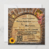 Elegant wijngaarden met als QR-code huwelijk Kaart (Achterkant)