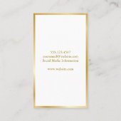 Elegant wijnglas Faux Gold Border Visitekaartje (Achterkant)