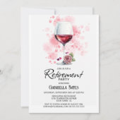 Elegant wijnglas Pensioen Partij Kaart (Voorkant)