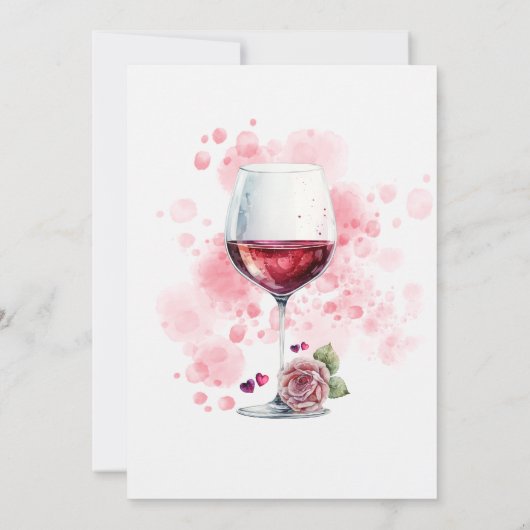 Elegant wijnglas Pensioen Partij Kaart (Achterkant)