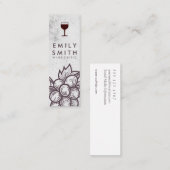 Elegant wijnglas rustiek| Druiven Mini Visitekaartje (Voorkant / Achterkant)