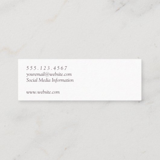 Elegant wijnglas rustiek| Druiven Mini Visitekaartje (Achterkant)