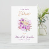 ** Elegant wijnkaas BABY SHOWER Kaart (Staand voorkant)