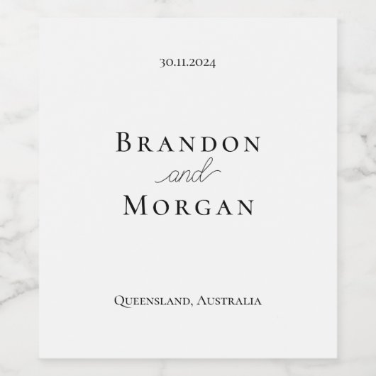 Elegant wijnlabel - Bruiloft Wijn Etiket (Enkel label)