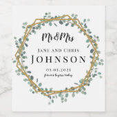 Elegant wijnlabel voor bruiloft en Jubileum Wijn Etiket (Enkel label)