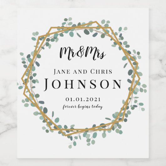 Elegant wijnlabel voor bruiloft en Jubileum Wijn Etiket (Enkel label)