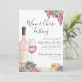 Elegant wijnproeverijfeest kaart (Staand voorkant)