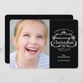 Elegant wil een prettige kerstfotoGreeting Feestdagenkaart (Voorkant / Achterkant)