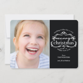 Elegant wil een prettige kerstfotoGreeting Feestdagenkaart