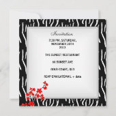 Elegant Wild Asian Red Flowers White 40th Birthday Kaart (Achterkant)