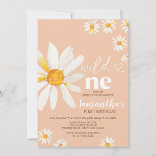 Elegant Wild Eén verjaardag Boho Daisy Flowers Kaart