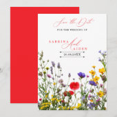Elegant Wild Flower Blooming Garden Wedding  Save The Date (Voorkant / Achterkant)