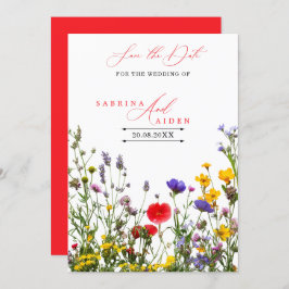 Elegant Wild Flower Blooming Garden Wedding  Save The Date